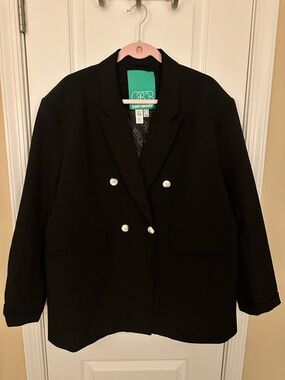 Something New Black Double-Breasted Blazer Jacket